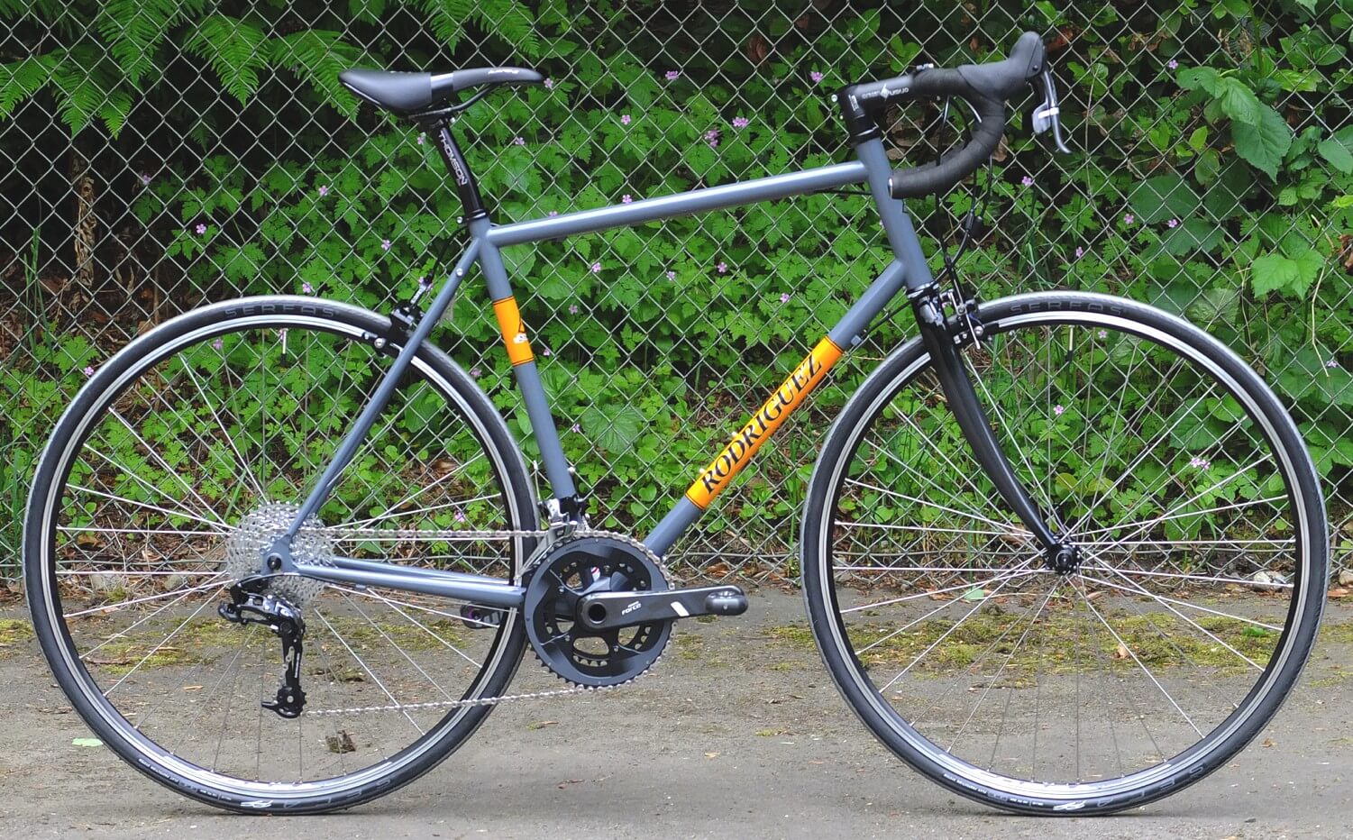 Orange and grey Rodriguez Rainier road bike